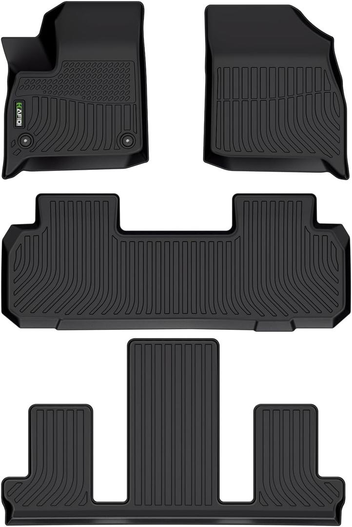 HAFIDI Floor Mats Fit for 2018-2024 Buick Enclave All Weather Protection TPE Anti-Slip Automotive Floor Liners, Fits 1st & 2nd & 3rd Row Full Set Custom Accessories, Black