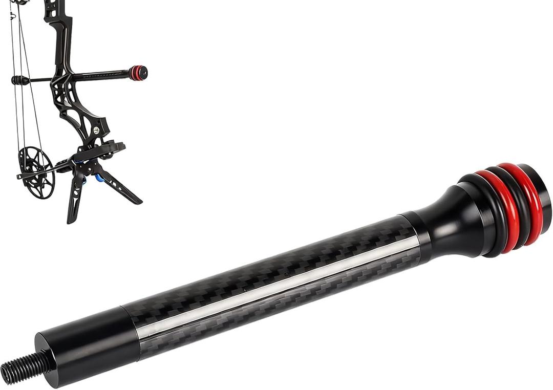 Archery 6/8 Bow Stabilizer- Carbon Fiber Bow Balance Bar with Damping System for Compound/Recurve Bow Hunting Archery Accessory Equipment