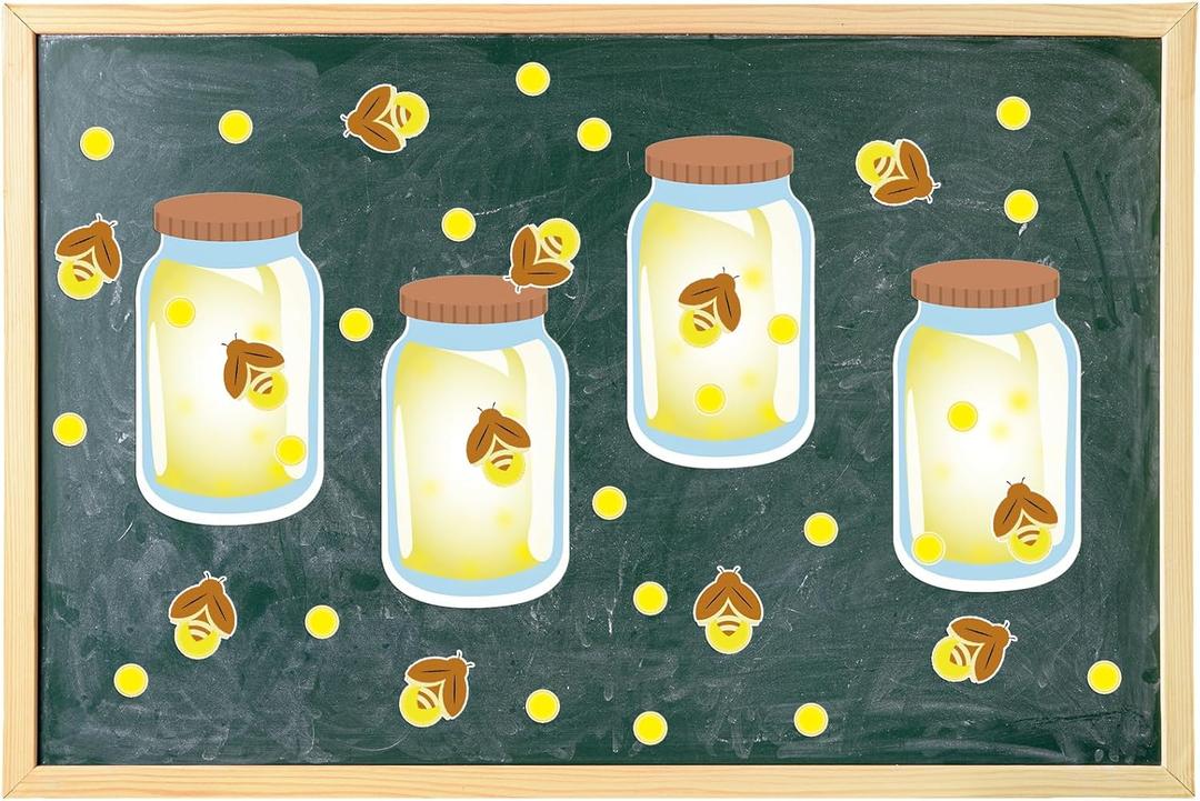 48 Pcs Mason Jar Bulletin Board Cutouts Colorful Mason Jar Classroom Cutouts Summer Bulletin Board Decorations for Hawaii Welcome Party Classroom, 16 Styles