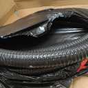 1-1/2" ID Pond Tubing 25ft Black, Reinforced PVC Corrugated Hose - Kink-Proof, Includes 1 Stainless Steel Clamp & 1.5" Barbed x NPT Male Adapter for Ponds, Waterfalls, Pumps, Filters & Drainage