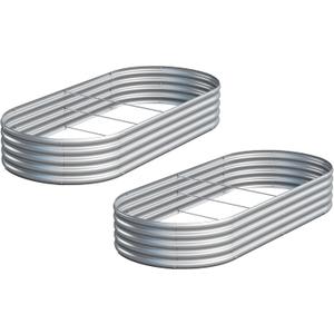 2PCS 6x3x1ft Galvanized Metal Raised Garden Bed Kit,Outdoor Planter Box Vegetables,Flowers,Herbs Durable Rust-Resistant Patio Gardening Beds