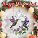 Hummingbird Stained Glass Ornament - Christmas Ornaments | Christmas Decorations for Tree | Holiday Ornament Gifts for Hummingbird Lovers | Holiday Party Gifts | Gift Ideas & Xmas Gift