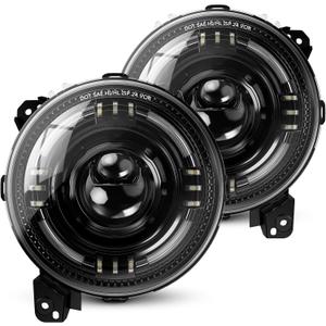 SUPAREE DOT Round LED Headlights with DRL and Hi/Lo Beam, 1000% Brighter 9 Inch HeadLight Assembly, Dual Beam Lens Anti-glare Headlight for 2018+ Jeep Wrangler JL JLU 2020+ Jeep Gladiator JT, 2Pcs