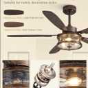 Fanbulous Farmhouse Ceiling Fan with Light and Remote, 52" Black Rustic Flush Mount Ceiling Fans for Bedroom Living Room, Industrial Caged Ceiling Fan for 6 Speed Reversible Motor, 5 Dual Blades