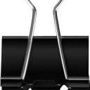 Amazon Basics Sturdy Binder Clips, Office Supplies, Medium 1.25 in, Document Organizing, Black, 96 Count (8 Pack of 12)