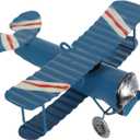 Toyvian Vintage Airplane Decor Metal Aircraft Model Retro Desktop Ornament for Home Office Tabletop Display 3.93X3.54X1.96 Inches