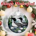 Loon Birds Stained Glass Ornament - Christmas Decorations for Tree | Christmas Ornaments | Holiday Ornament Gifts for Bird Lovers | Holiday Party Gifts | Gift Ideas & Xmas Gift