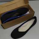 Women's Ballet Flat Dressy Casual Knit Shoes Round Toe Women Mesh Flats (12, Black)