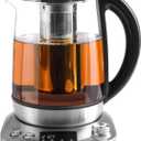 Mecity Electric Tea Kettle with Removable Infuser, 9 Preset Brewing Programs, Temperature Control, 2 Hours Keep Warm, Borosilicate Glass, 1.7 Liter, 1200W (1.8 Quarts | HB-K002C)
