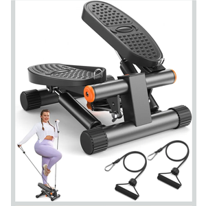 Steppers for Exercise, Stair Stepper with Resistance Bands, Mini Stepper with 300LBS Loading Capacity, Hydraulic Fitness Stepper with LCD Monitor