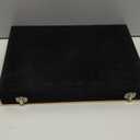 Jenseits Necklace Organizer Box, Tray with Clear Lid, Velvet Dustproof Necklaces Holder Storage Display Case, 20 Hooks Glass Top Jewelry Tray Drawer Insert for Pendant Bracelet (1-Black)