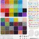UOONY 16800pcs 48 Color Glass Seed Beads for Jewelry Making, 3mm Small Beads for DIY Projects