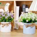 Der Rose 4 Pack Fake Flowers Small Artificial Faux Plants Indoor Summer Spring Decor for Centerpiece Table Decorations Home Office Desk Wedding Apartment Decor