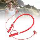 Neckband Bluetooth Earbuds, Cordless Bluetooth 5.2 IPX5 Stereo Ergonomic Enhanced Bass Neckband Magnetic Headphones for Sports Running Workout (Red)