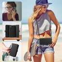 Asuwish Phone Case for Samsung Galaxy A15 5G/4G Zipper Wallet Detachable Cell Cover with Tempered Glass Screen Protector Crossbody Lanyard Strap Flip Card Holder Slot A 15 G5 15A Women Girls Black