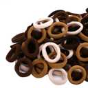 Mini Hair Ties for Girls, Toddlers and Infants - Tiny No Damage Ponytail Holders and Bands (Diameter 1 Inch, 4 Colors) (Brown series)