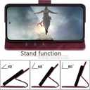 SUANPOT Compatible with G Stylus 5G 2025 Wallet case with RFID Blocking Credit Card Holder,Flip Book PU Leather Protective Cover Women Men for Stylus 5G 2025 Phone case Wine Red