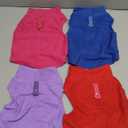 SATINIOR 4 Pieces Stretch Fleece Dog Sweater Polyester Warmer Vest Pullover Jacket with D-Ring Leash Cold Weather Coat Hoodie for Small and Medium Dogs(M, Purple, Blue, Rose, Red)