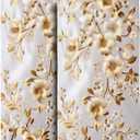 Cute Bath Hand Towels Set, Soft Absorbent Retro Golden Floral Decorative Hand Towels for Bathroom Gym Hotel Spa Home Flowers Towels,House Warming Gifts for Women Friends (14"x28")