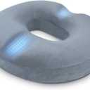 HOMCA Donut Pillow for Tailbone Pain, Hemorrhoid Pillows for Sitting After Surgery, Memory Foam Coccyx Cushion for Postpartum Pregnancy, Car Seat Office Chair Cushion for Pressure Relief (Grey)