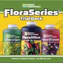 General Hydroponics FloraSeries Hydroponic Nutrient Fertilizer System Trial Pack with FloraMicro, FloraBloom and FloraGro, 1 qt.