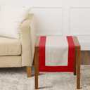 5 x Solino Home Linen Table Runner 36 Inches - 100% Pure Linen Red and Natural Small Table Runner 14 x 36 Inch Ideal for Dresser and Coffee Tables - Mothers Day, Winter - Contempo