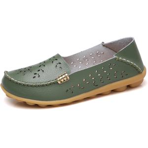 VenusCelia Women's Comfort Walking Boat Shoe (6, Green(cutout))