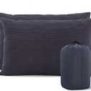 MOON LENCE Camping Pillows 2 Pack, Compressible Camp Pillow with Washable Cover & Carry Bag, Plush Filled Backpacking Pillow for Hiking, Travel, Sleeping 12"x16" Grey