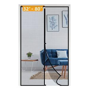 Yotache Magnetic Screen Door for 32x80 Doors, Screen Size 34"x81" High-Density Fiberglass Mesh with Powerful Magnets & Windproof Hasp for Front/Back Patio Doors, Black