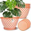 Nooulap 16 Inch Plant Pots, 4 Pack Large Flower Pots