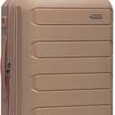 Traveler's Choice Pagosa Hardshell Expandable Luggage with Spinner Wheels, Latte Beige, 22-Inch Carry-on