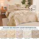 Luxury Soft Velvet Quilt Set Full Queen Size - Lightweight Velvet Bedding Set for All Season, Oversized Bedspread Coverlet Comforter Set with 2 Pillow Shams, Beige Brown, Diamond