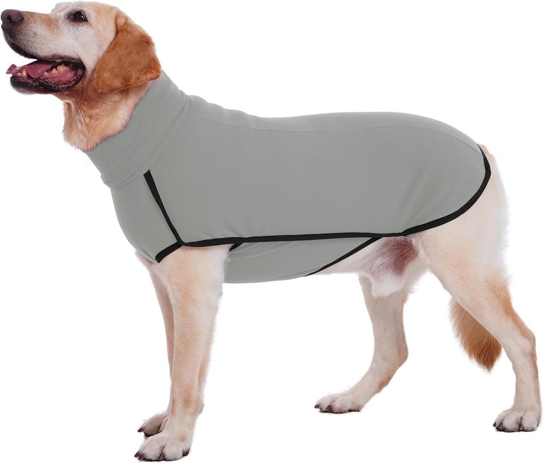 ROZKITCH Dog Winter Coat Soft Pullover Pajamas, Pet Windproof Warm Cold Weather Jacket Vest Cozy Jumpsuit Apparel Outfit Clothes for Walking Hiking Travel Sleep Grey 4XL (4XL(Back Length:31.1"))