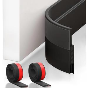 Suptikes 2 Pack Door Draft StopperDoor Sweep for Exterior & Interior Doors,Door Bottom Seal Dust and Noise Insulation Weather Stripping Draft Guard Insulator, 2" W x 39" L, Black