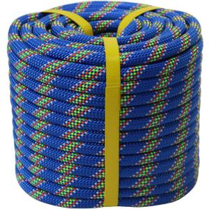Double Braided Arborist Rope - 1/2 Inch x 150 Feet Polyester Rope - High Strength Climbing Rope for Tree Work, Halyard, Sailing (Blue)