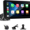 Wireless Apple Carplay Screen for Car, 7" HD Touchscreen with Portable Apple Carplay & Android Auto