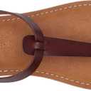 Amazon Essentials Women's Casual Thong Sandal with Ankle Strap (7.5, Brown)