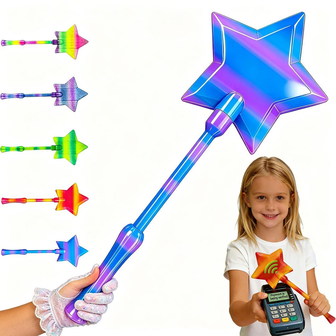 BECUAZC Credit Card Wand Holder, Fairy Wand Credit Card Holder, Magic Fairy Pay Star Wand Credit Card Holder, Tap to Pay Wand The Fairy Pay Debit Card Wand for Easy Checkout Easter Gifts