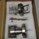 Brushed Nickel Door Knobs Interior, Satin Nickel Privacy Door Knob Interior with Lock, Round Modern Keyless Bedroom and Bathroom Door Handles (1 Pack Privacy)