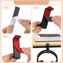 Angoily Headphone Stand Hanger for Monitor Desk Mount Adhesive Headset Holder Organizer for Over-Ear Gaming Headphones Compact 3.14X2.36X1.18 Inch Black Plastic Includes 5 Pieces
