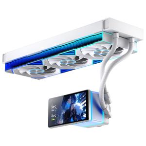 PF 360 CPU Water AIO Cooler Liquid Cooling|5.5-inch LCD Magnetic Screen|360mm ARGB Infinity Mirror 2000RPM PWM Fan| Lower Noise 30DBA|for Intel LGA1851/1700/1200/115X AMD AM4/AM5-White