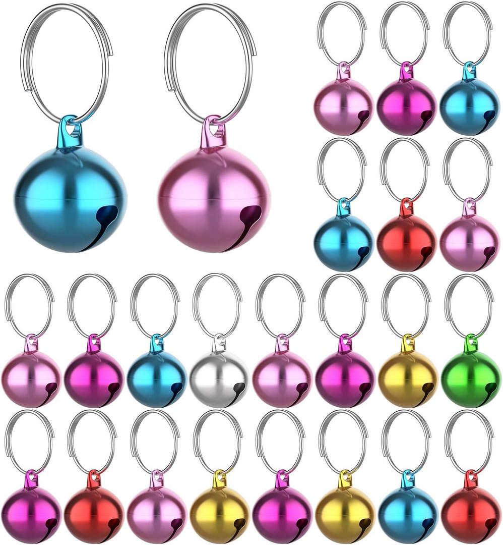 Outus 24 Sets of Cat Bells for Cat and Dog Collar Pendant Pet Bell Pet Pendant Accessories (Mixed Color)