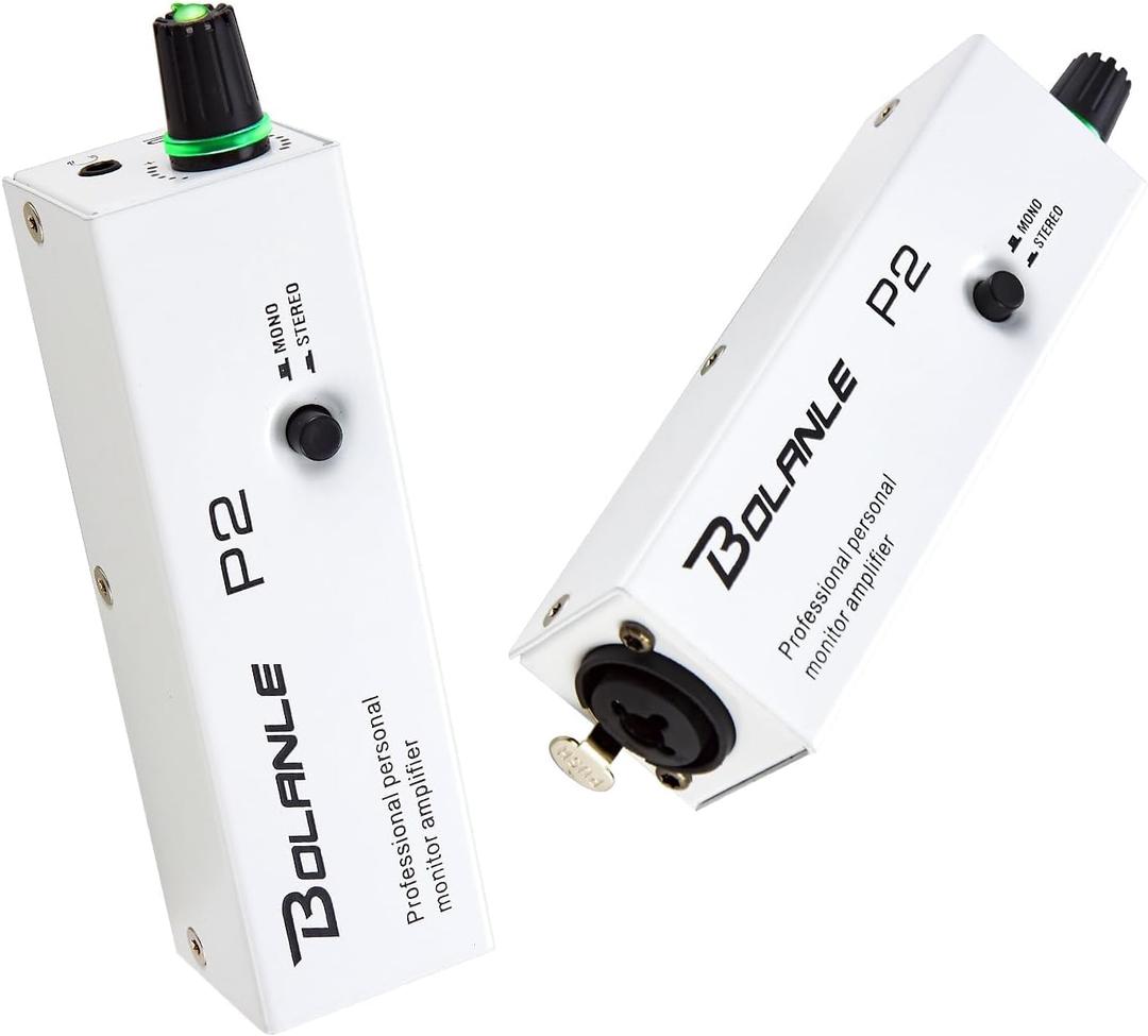 P2 Portable in Ear Monitor Amplifier, Headphone Amp with XLR and TRS Input 3.5mm Output, Headphone Amplifier with Stereo/Mono Switch for Keyboardists, Drummers, Guitar (Single Channel)
