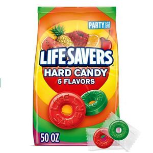 LIFE SAVERS 5 Flavors Hard Candy, Party Size, 50 oz Sharing Bag
Five fruity hard candy flavors, individually wrapped candies for road trips, candy bowls, candy dish, sharing, party favors