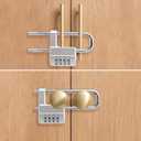 Gisafai 2 Pcs 4 Digit Combination Cabinet Lock U Shaped Code Gym 2.51 x 4.6 Inch Adjustable Padlock Metal Long Shackle Lock for Under 0.6" Width Outdoor College Fences Sports Lockers Gym