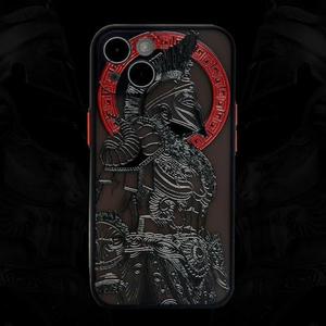 TRADAY Cool Gladiator Phone Case Compatible with iPhone 16 with 3D Embossed Clear Frosted Trendy Phone Case