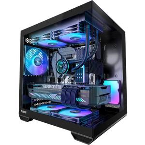 MATX PC Case, Top 240mm Radiator Support, 5 PCIe Slots for Max GPU Cooling, Extra Space for 160mm PSU & Easy Cable Management, 3120mm ARGB Fan with Controller (Non-PWM), Type-C, Mirage 4 Black