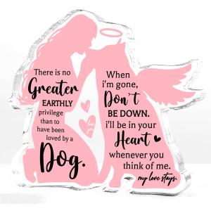 2 x Dog Pet Memorial Ornament Remembrance Gifts Loss of Dog Sympathy Gift Pink Angel Shape Decor Ornament for Dogs Puppy Keepsake Remembrance Decor for Pet Lover