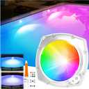 Rechargeable Submersible Pool Lights with Remote, 5000mAh Underwater Led Pool Light for Above Ground Pool Lights Waterproof, 9 Modes Color Changing Magnetic Swimming Inground Pool Lights-1PC