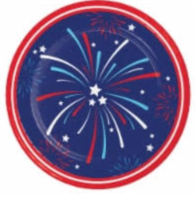 11 x Party Creations Patriotic 7-Inch Paper Plates, 8 ct 